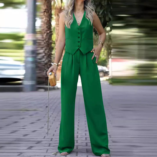 Tailleur gilet & pantalon large